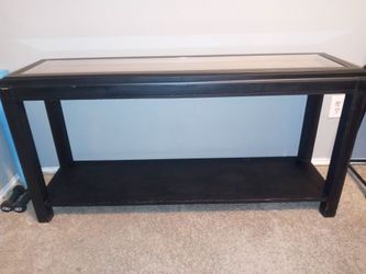 SOFA CONSOLE TABLE W/GLASS DISPLAY