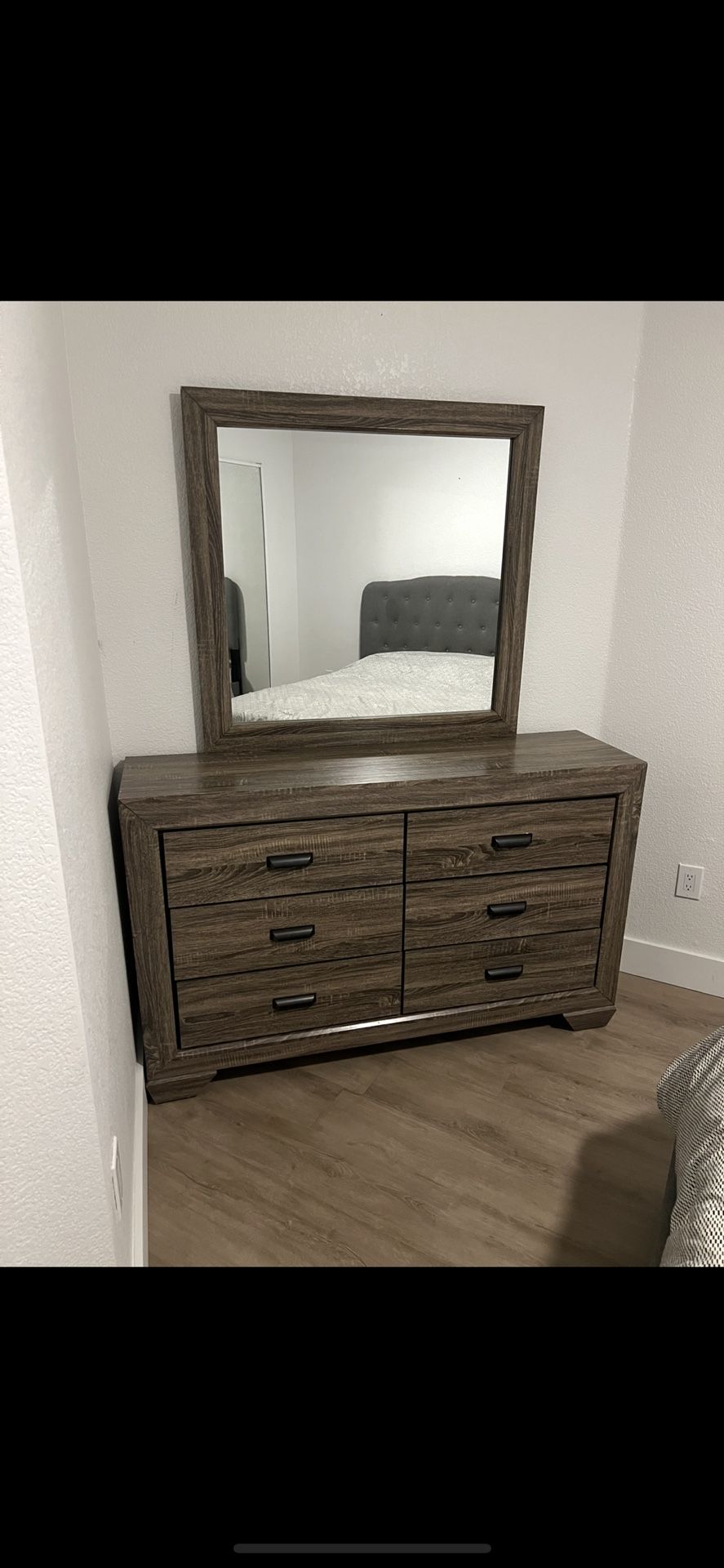 Dresser, Night Stand, and Mirror