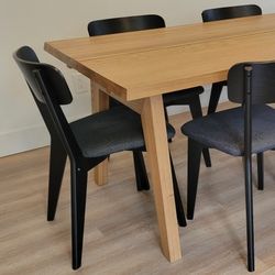 Ikea Lisabo Birch Wood Dining Chairs Black
