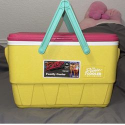 NEW IGLOO Retro Limited Ed Picnic Beach Basket Family Cooler Yellow Pink Aqua 