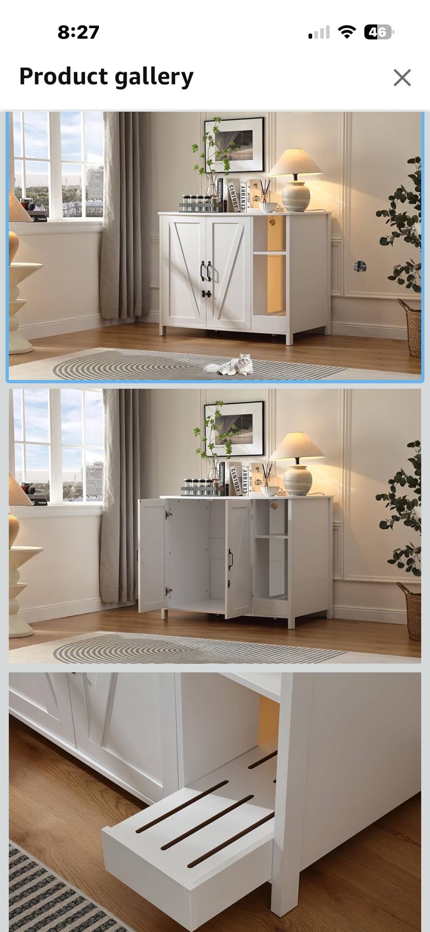 Large Cat Litter Enclosure, white