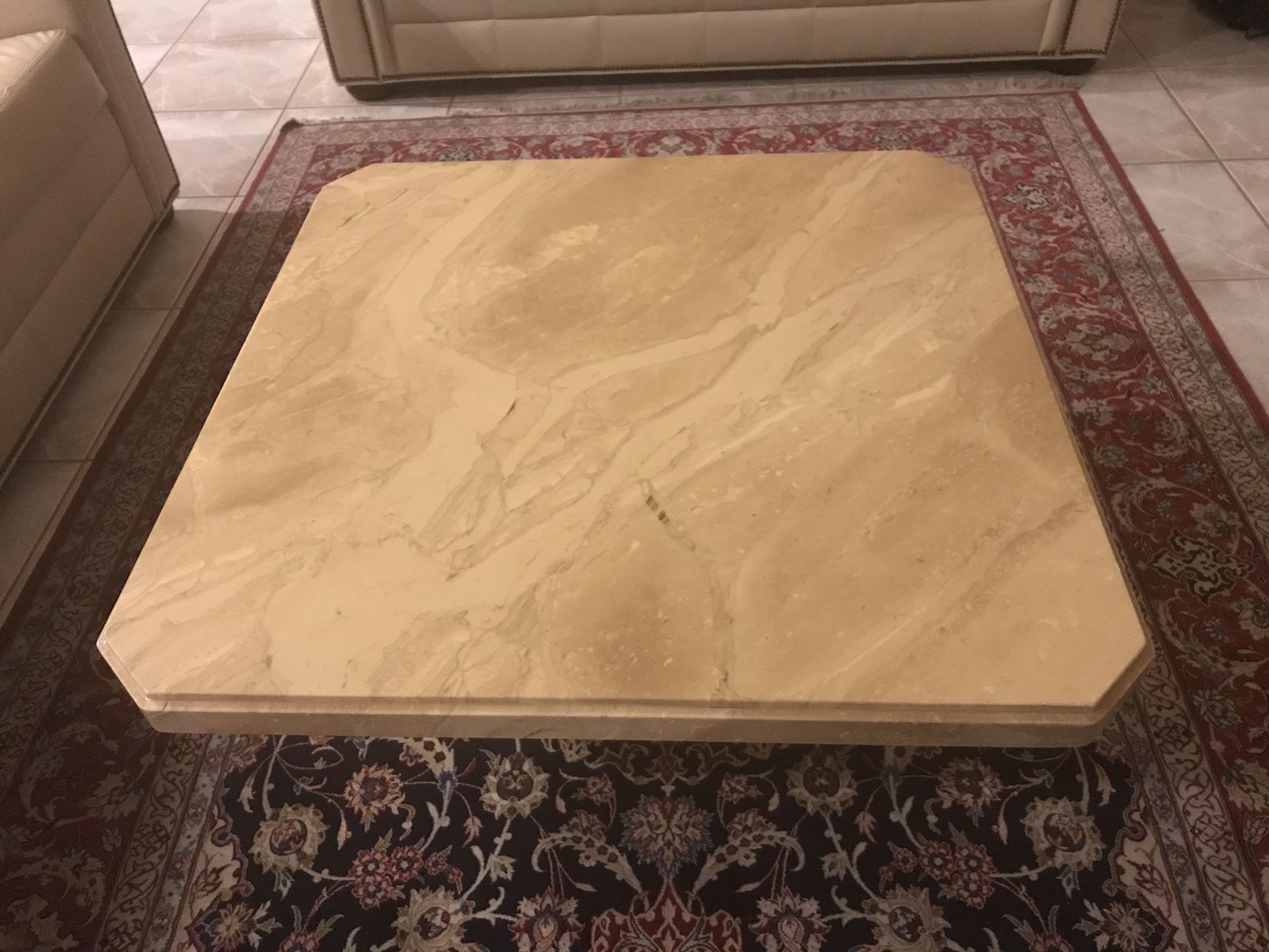 3 pieces Marble Coffee Table 39 “x39” / height 4” End Tables 28” x28” / height 9” 3
