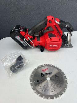 Milwaukee M18 FUEL 6-1/2 in. Circular Saw w/ (1) HIGH OUTPUT 6.0 Ah Battery No charger new $270
