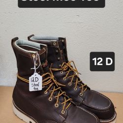 Thorogood Work Boot Size 12 D STEEL MOC TOE 