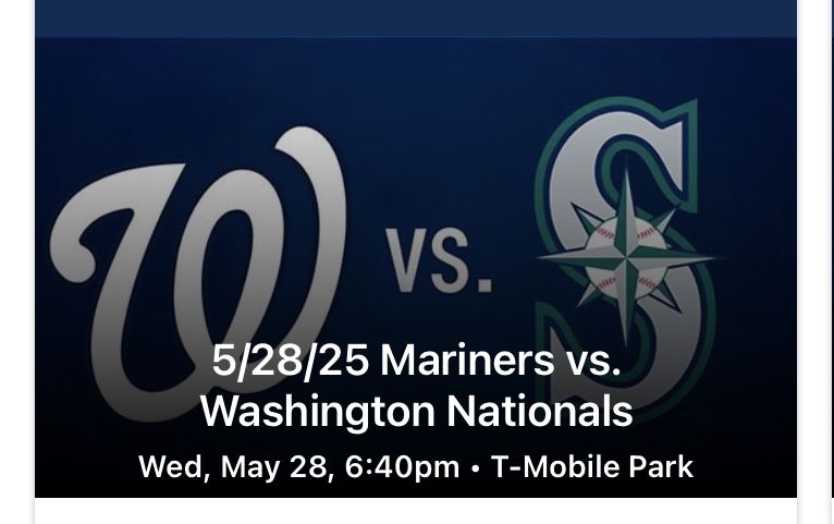 2 Mariners Tickets - Wednesday, May 28th