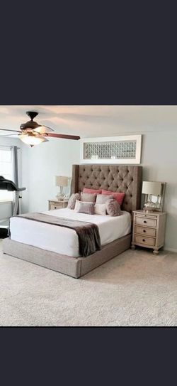 Ashley bed frame with box spring