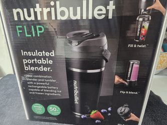 Flip 20 Oz. Single Speed Matte Black Portable Blender with Handle