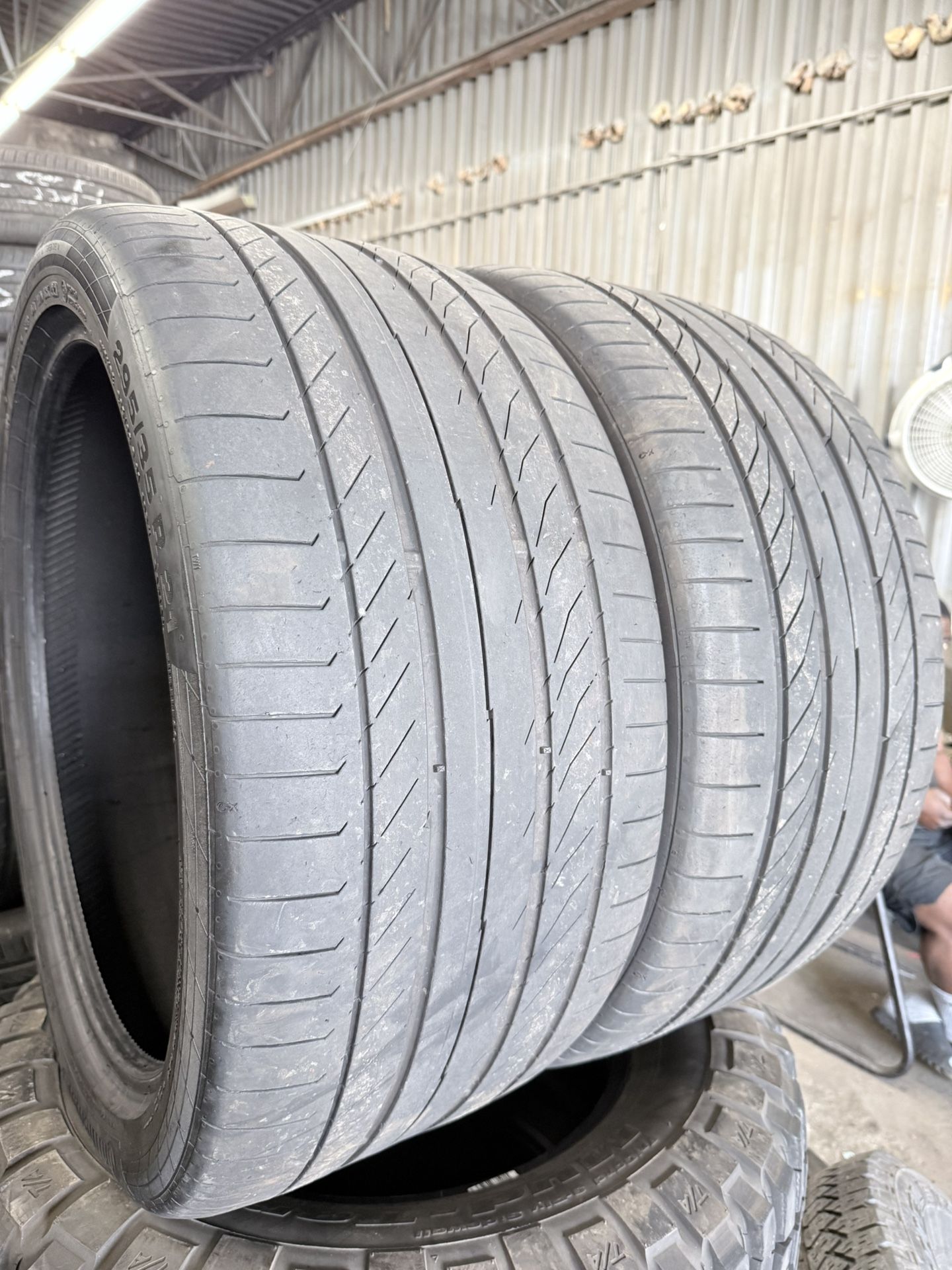 2 Used 295/35/21 CONTINENTAL CONTI SPORT CONTACT TIRES