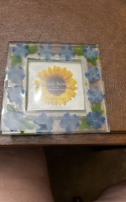 2.5 X2.5 Picture Frame-blue flowers