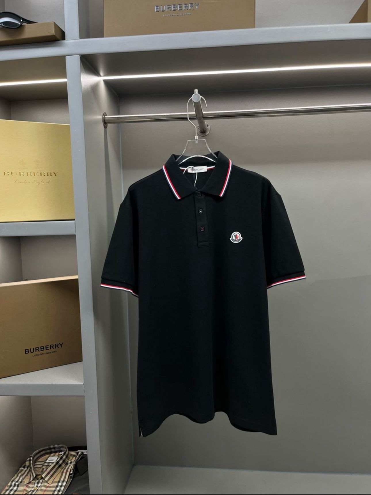 Moncler Polo Shirt In Cotton Piquet