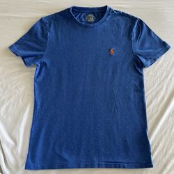 Like New Polo Ralph Lauren Unisex Mens Blue T-shirt Custom Slim Fit Size Small Extra S XS