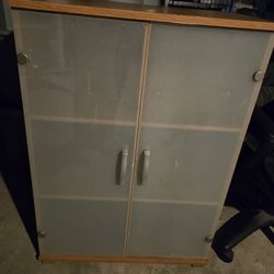 Storage Cabinet With Glass Doors