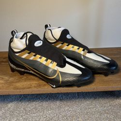Nike Vapor Edge Elite 360 Flyknit Football Cleats Black Gold DQ3558-002 Size 11
