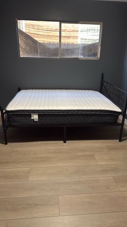 Like New Full Sealy Posturepedic 12” Mattress & Bed Frame – Never Used