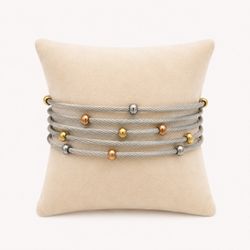Stainless Steel Multi-Layer Handmade Wrap Cuff Bracelet