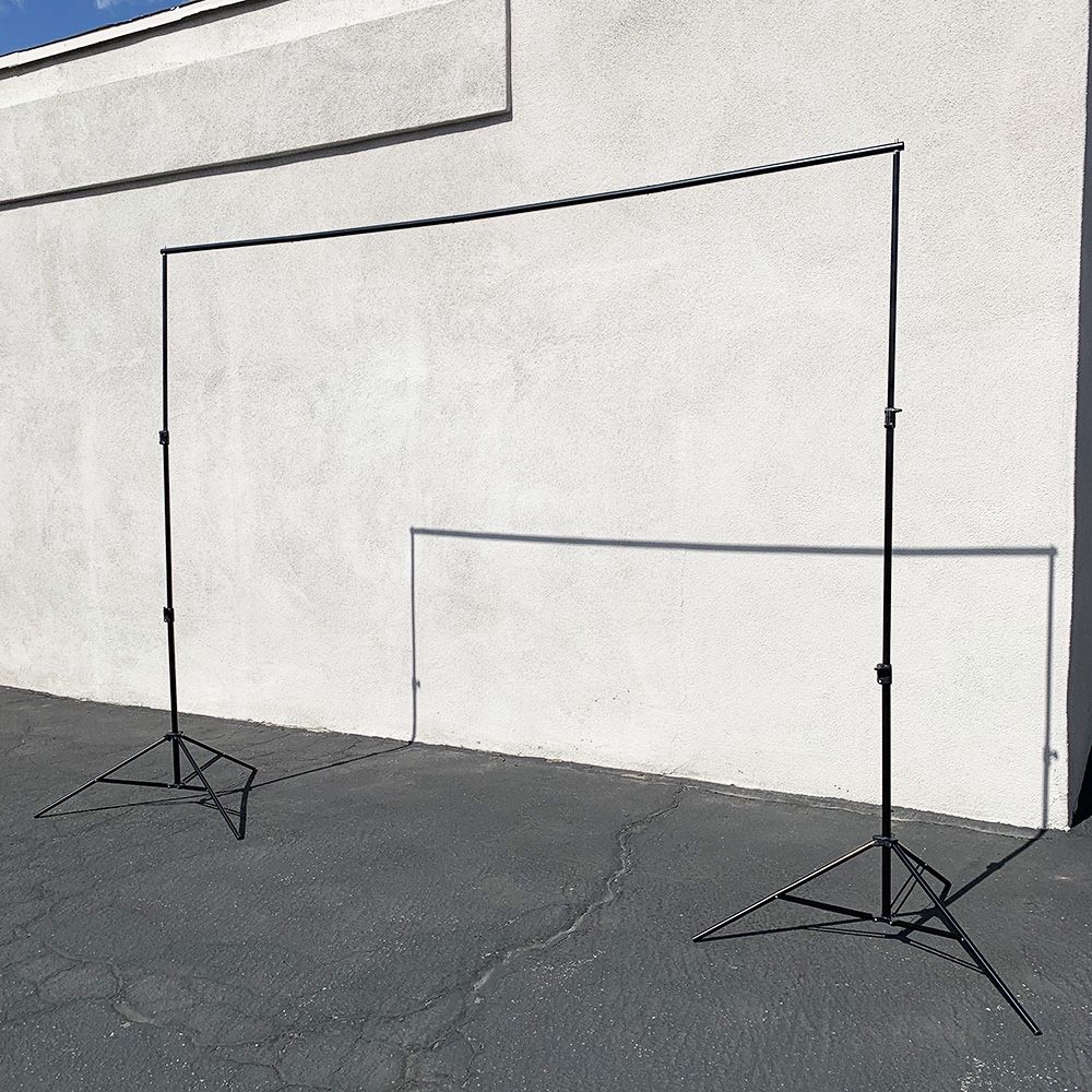 New In Box $40 Heavy-Duty Backdrop Stand Adjustable 10ft Wide X 8.5ft Tall with Clips and Carry Bag