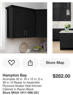Wall Kitchen Cabinet In Raven Black