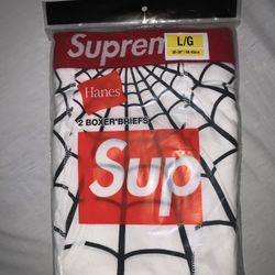 Supreme Hanes Spiderman Boxer Briefs (2 Pack) White Size: Large