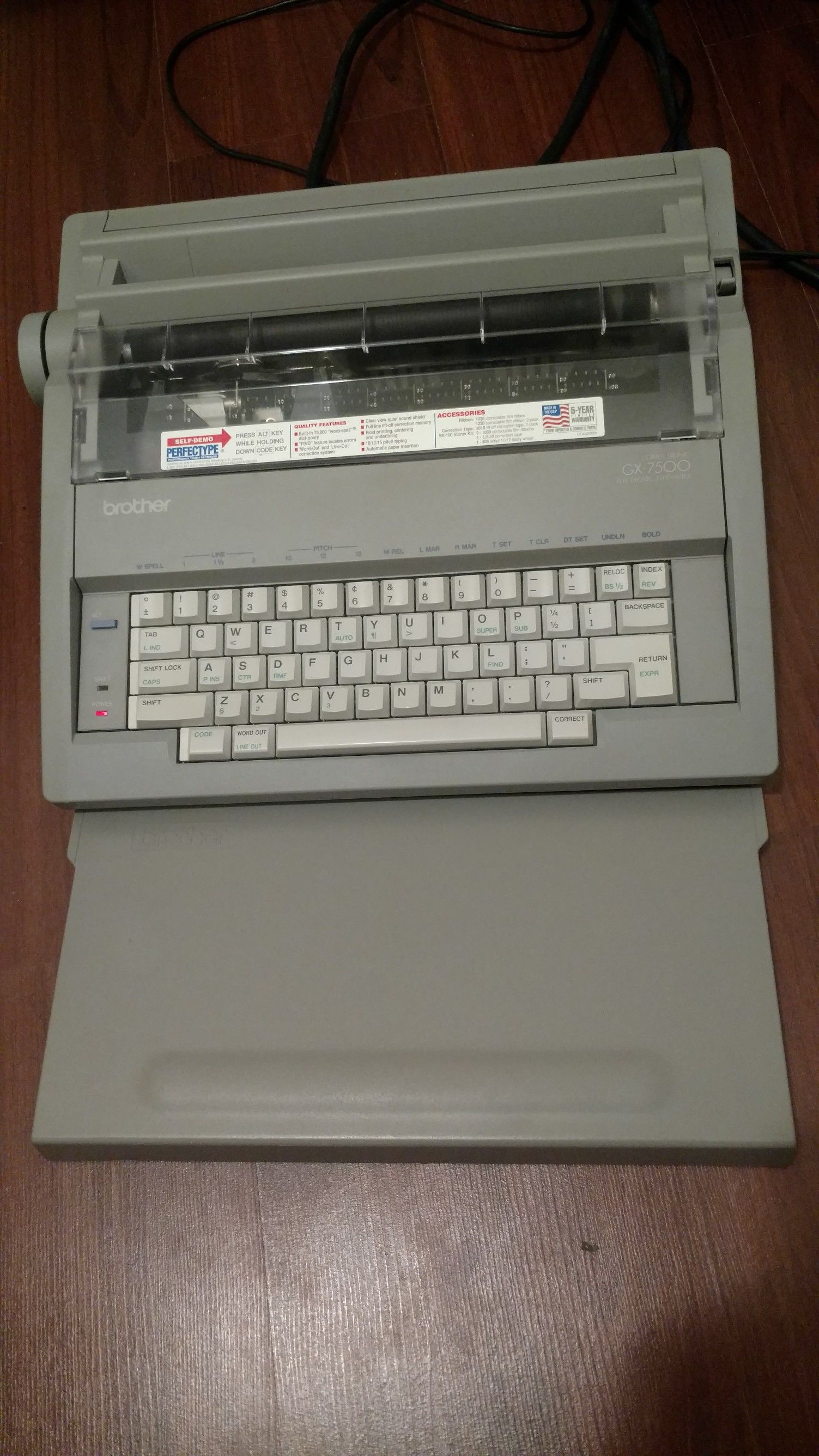 Vintage Brother Correctronic GX-7500 Electronic Typewriter