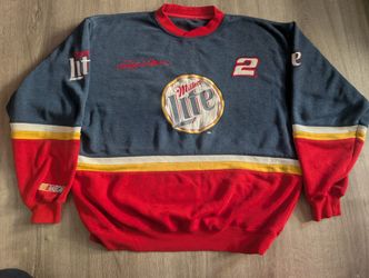 Vintage Winston Cup Nascar Rusty Wallace Chase Miller Lite Embroidered 90s Chase Authentics Crewneck Sweatshirt 