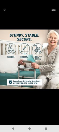Lunderg Bed Rails for Elderly Adults Safety - with motion light and Nonslip handle Bar