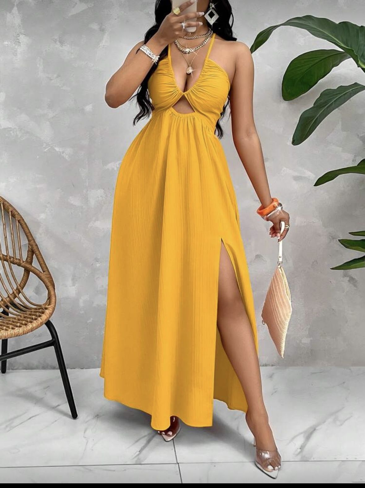 Yellow Summer Vacation Dress (XL) – Fits 1X/2X