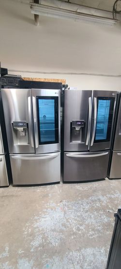 Refrigerator lg with fast Door glass in Stainless steel and black Stainless steel 40 days warranty Delevery