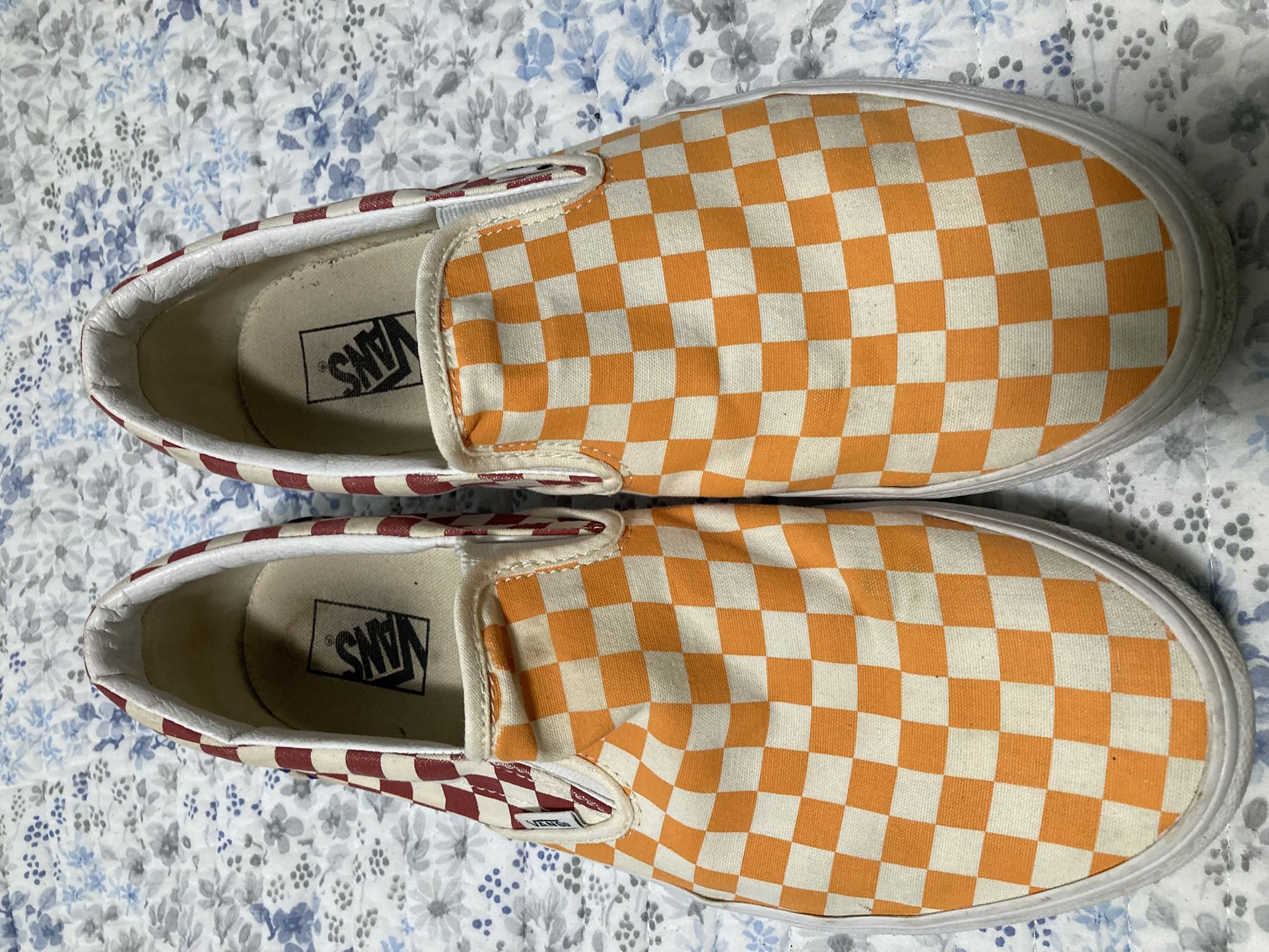 Vans Slip On Mens 13 Red Blue Gold