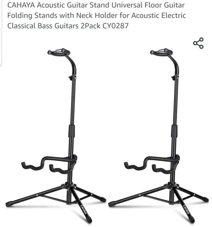 CAHAYA Acoustic Guitar Stand Universal Floor Guitar Folding Stands with Neck Holder for Acoustic Electric Classical Bass Guitars 

