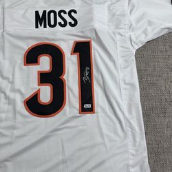 Zach Moss Signed Autograph Custom Jersey - Beckett Coa -Cincinnati Bengals