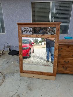 Dresser with mirror.