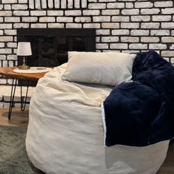 Large Bean Bag Chair: 3 ft Memory Foam Bean Bag Chairs for Kids with Filling, Camel Color