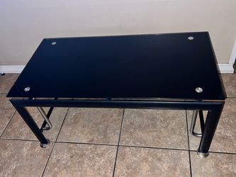 Black metal and glass TV Stand