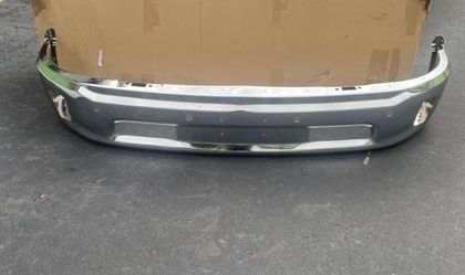 DNA MOTORING Front Bumper Compatible with 14-18 Ram 1500/19-23 Ram 1500 Classic,with Parking Sensor Holes & Fog Light Cutouts,Chrome,BUMP-F-RAM13-FB-0