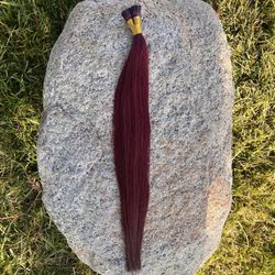 18 Inch Long I-Tip Remy Virgin Real Human Hair Extensions, Pre-Bonded Cold Fusion, Seamless & Invisible, Wine Red Color, 50g *NEW In Open Box*