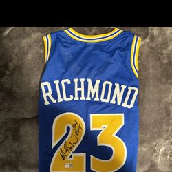 Mitch Richmond Autographed Golden State Warriors Jersey Tristar Sticker COA