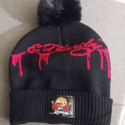 Black & Red Ed Hardy Winter Beanie Hat