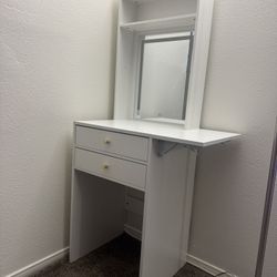 Small White Vanity Desk Set 