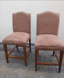 Set of 2 Upholstered Counter Height Bar Stools