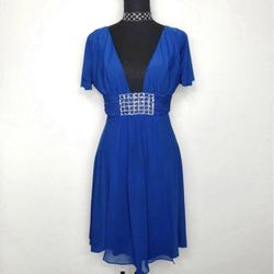 Frederick’s Of Hollywood Cobalt Blue Beaded Cocktail Dress