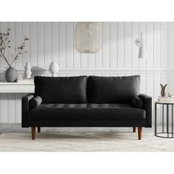 Velvet Black 71” Width Tufted Couch Brand New In Box 📦 