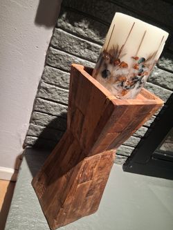 Recycled Wood Candle Tower 
