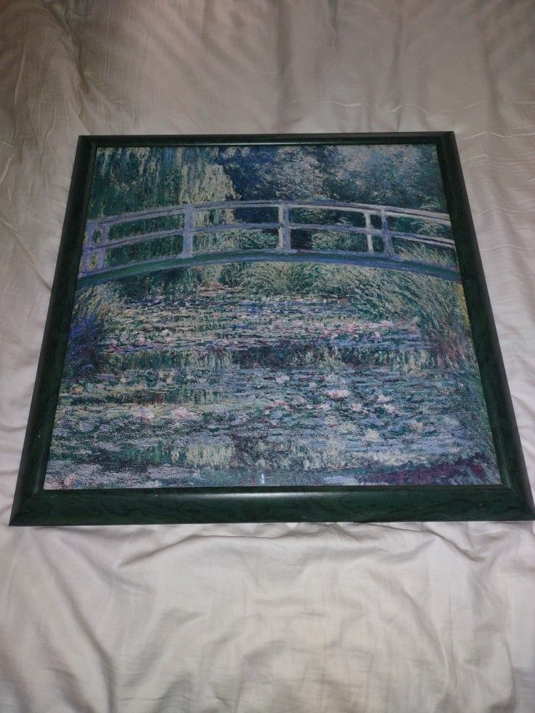 Framed Claude Monet Print, Water Lilly Garden, Lillie's 20"