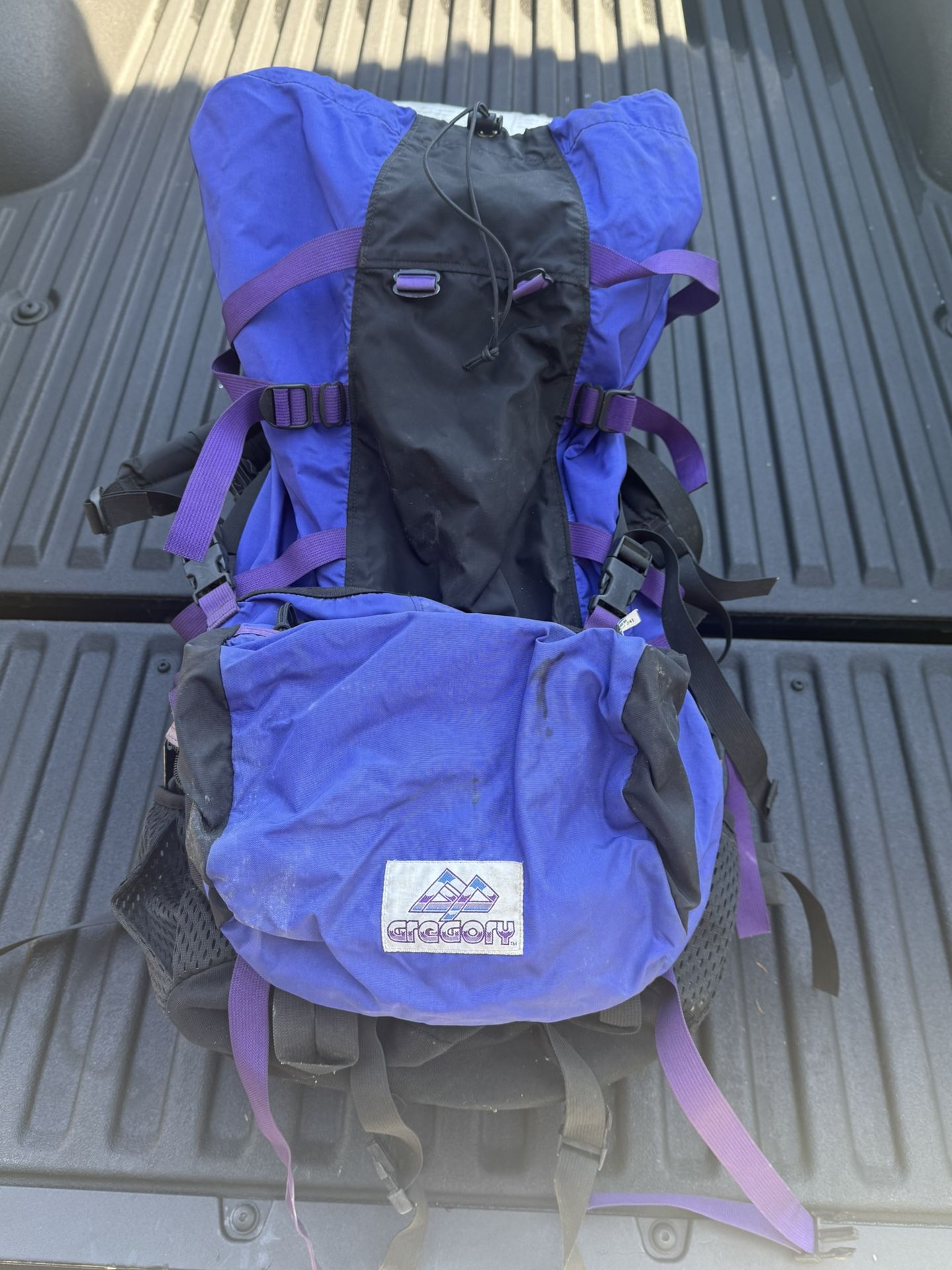 Vintage Gregory Large Hiking Camping Backpack Blue Black Purple
