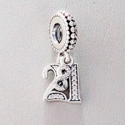  PANDORA 797263CZ 21st Birthday Number 21 Celebration Pave 925 Charm