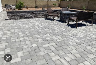 Pavers Synthetic Grass Travertine Block Walls BBQ