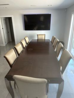 Beautiful Dining Table With 10 Chairs 120 by 44