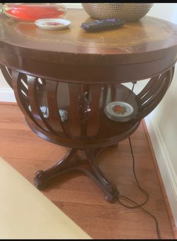 Rotating Mid-Century Barrel Table