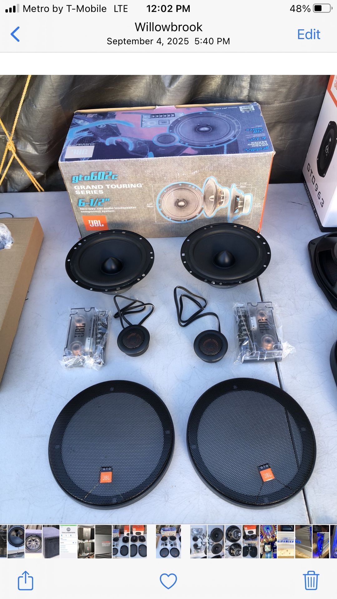 JBL 6-1/2 Car Audio Component Speakers New Nuevas”