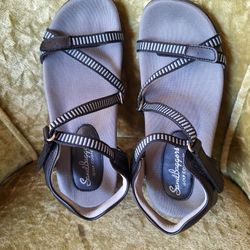 Sandbaggers Galia Black Golf Comfort Sandals SIZE 9